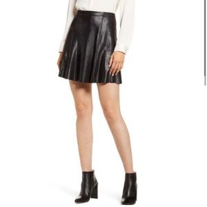 SPANX Faux Leather Skater Skirt In Black